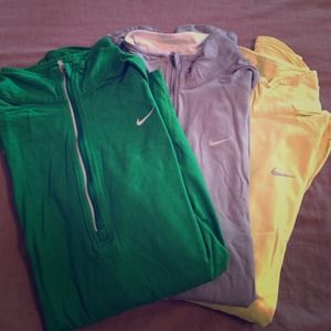Nike long sleeve, quarter zip dry fit top bundle