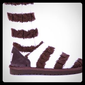Brown and White Striped  UGGS