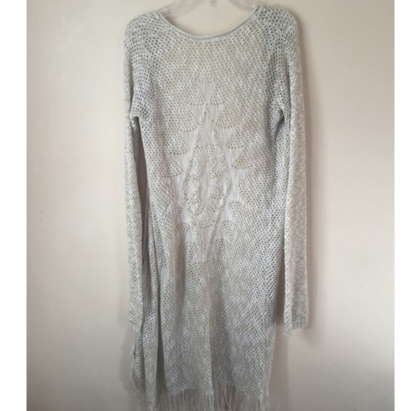 Sold Pass the knee long fringe kimono