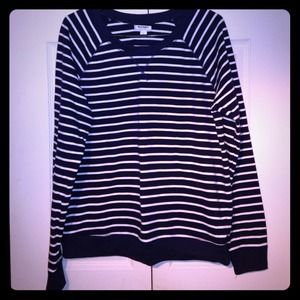Navy Blue Nautical Striped Sweatshirt