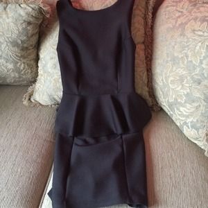 Black dress with skirt around the waist