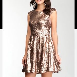 Bebe bronze sequin dress