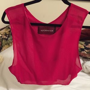 Pink Reformation crop top