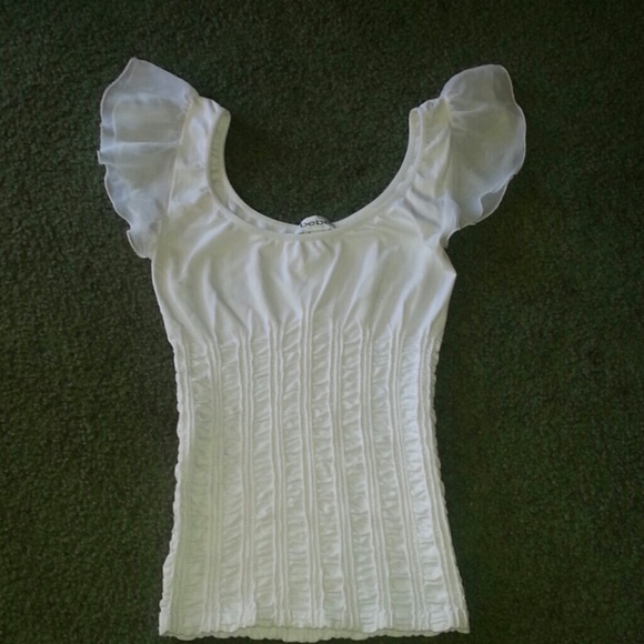 Stretchy white bebe shirt.
