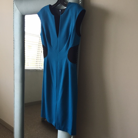 Black Halo Color Blocked Dress with Front Slit