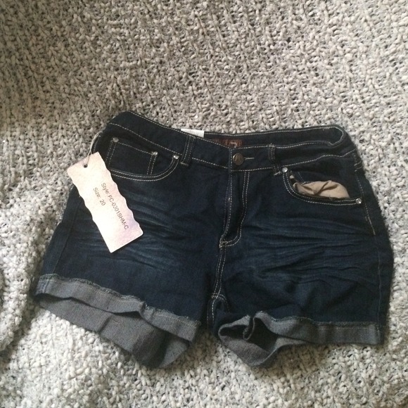Free Culture  Plus Size Dark Denim Shorts