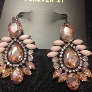 Pink gem earrings