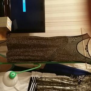 Sheer black and gold body con dress