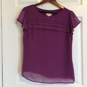 Plum shirt with ruffles