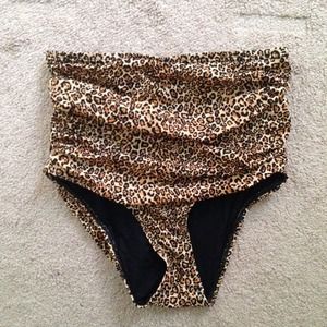 High Waisted Cheetah swim suit bottoms