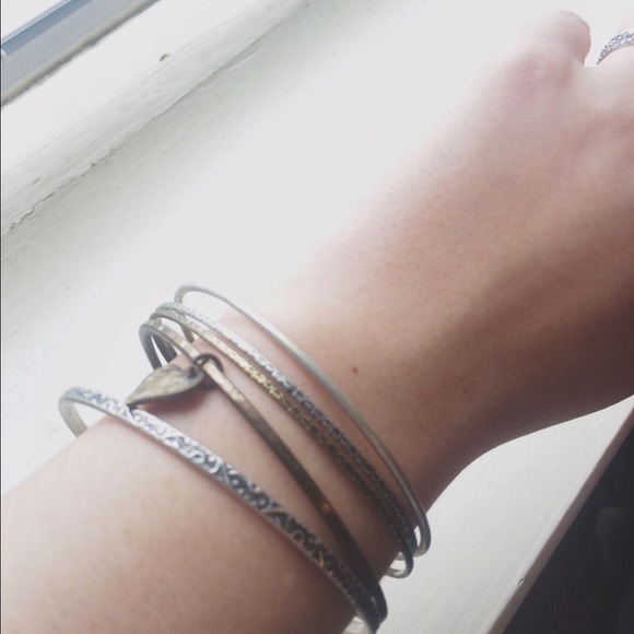 rustic bangle set •• - Picture 2 of 2