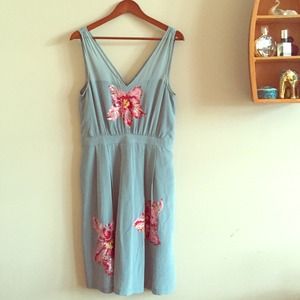 anthro floral sequin dress 🌺