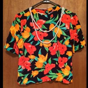 Reversible Multi functional Vibrant flowers top