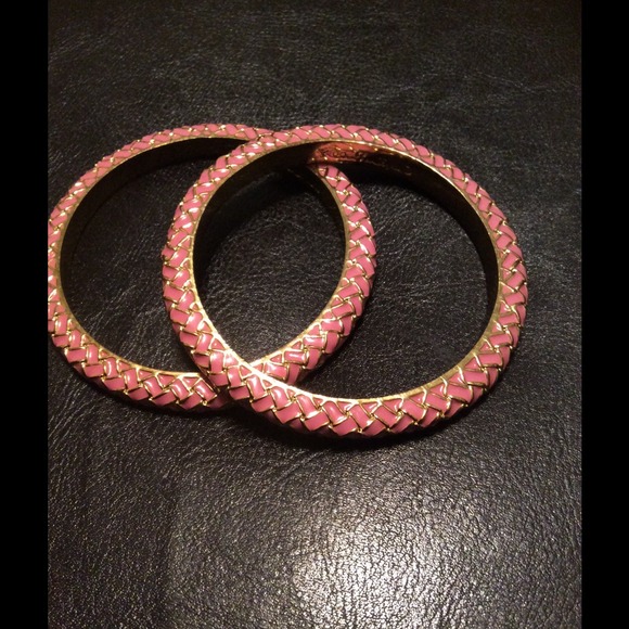 Lilly Pulitzer pink and gold bracelets