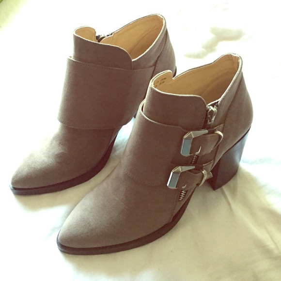Forever 21 Boots - Buckled faux suede booties