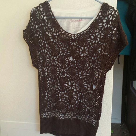 NWOT brown knitted shirt