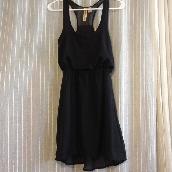 Dresses & Skirts - Lbd. Racerback. Sheer overlay. Tightens at waist