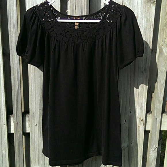 Lace neck top