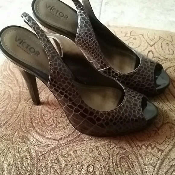 Brown Victor Alfano heels - Picture 1 of 4