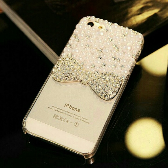 Luxury Crystal bow  and pearls iPhone 6 Case