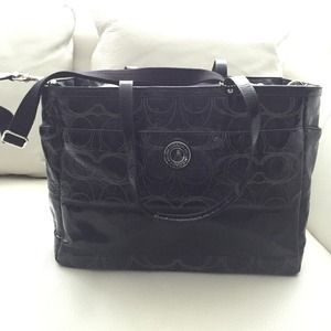 Authentic- Coach black baby diaper bag.