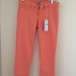 Flying monkey salmon/orange skinny jeans. Size 26.