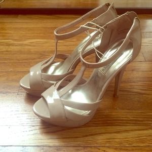 Nude patent leather Steve Madden heels