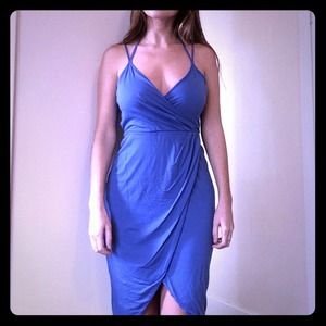 Blue wrap summer dress