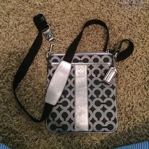 Coach Denim and Silver Satchel