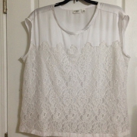 White satin lace blouse