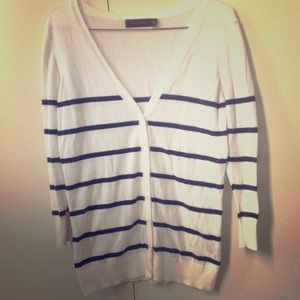 The Limited striped white black cardigan sweater