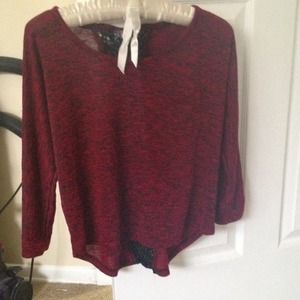 Red long sleeve with lace back