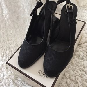 COACH BLACK WEDGES