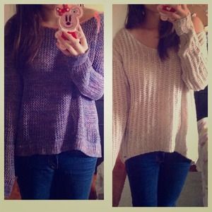 Ae blue/coral sweater & A&F beige sweater