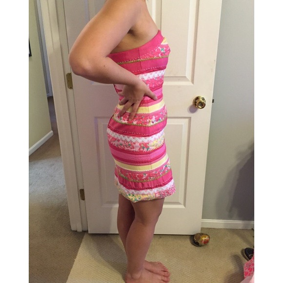 Lilly Pulitzer Patchwork Strapless Dress - Picture 3 of 4