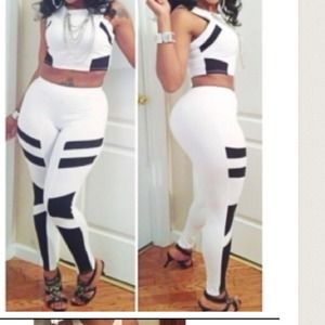 White and Black Two Piece