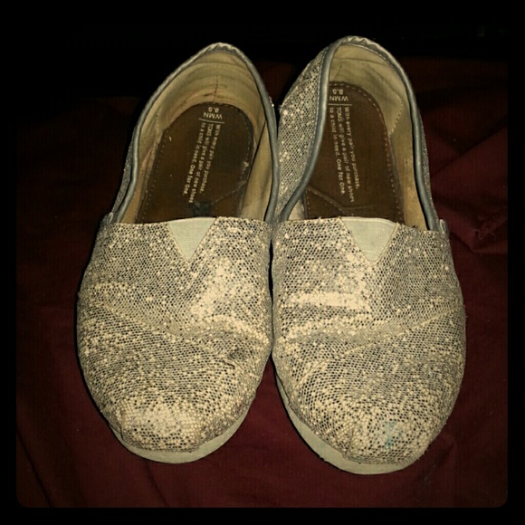 Silver sparkly TOMS