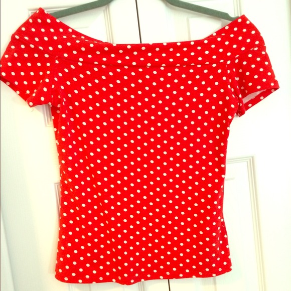 Orange polka dot top