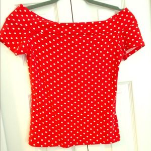 Orange polka dot top