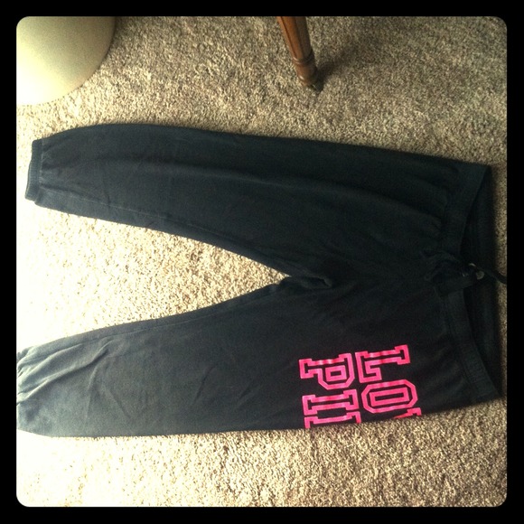 PINK Victoria's Secret Outerwear - PINK Victoria's Secret Fitted Capris Sweatpants