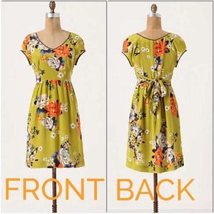 Anthropologie Silk Floral Dress Sz 0