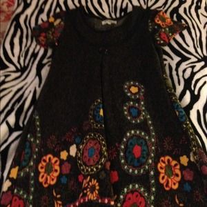 Wool dress with floral design bottom