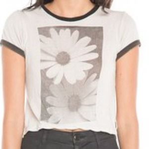 Brandy Melville flower crop top graphic