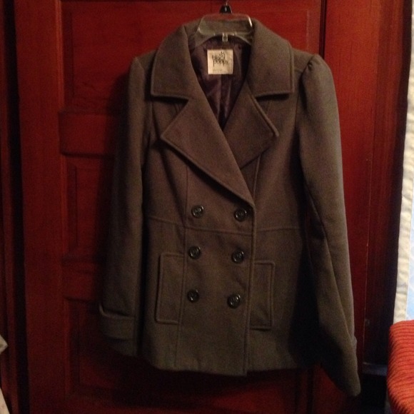 Classic grey peacoat.