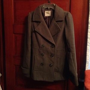 Classic grey peacoat.