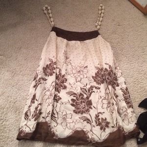 BOHO Brown Flower Top