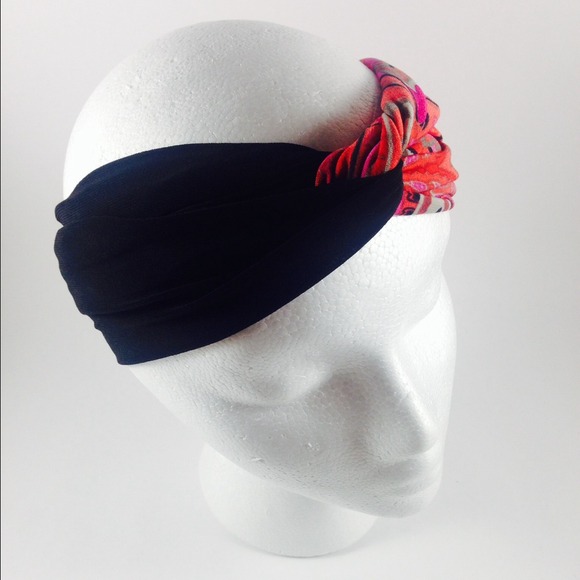 Turban Black and Pink Red Mixed