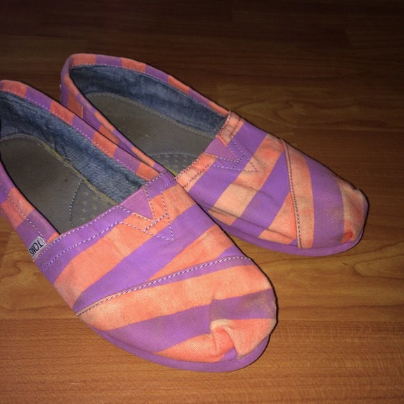 Purple and Pink Striped TOMS