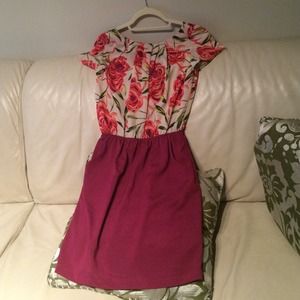 Magenta and Flowery Dress