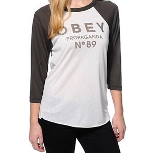 New Obey Clean Obey 89 Vintage Baseball Shirt Xs